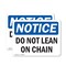 Signmission Do Not Lean On Chain, 14 in W x Rectangle, Plastic OS-2PACK-NS-P-1014-L-11288 - alternate 1